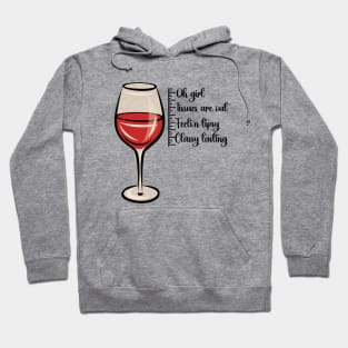 Size Chart Glass of wine Hoodie